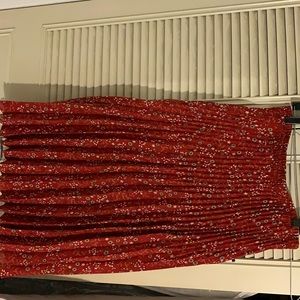 Max studio accordion pleated floral skirt